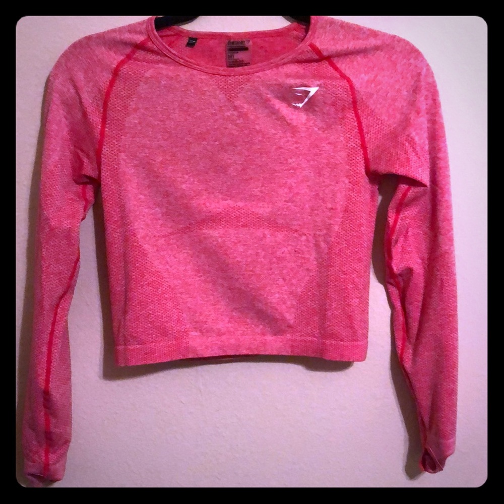 Coral seamless gymshark crop top